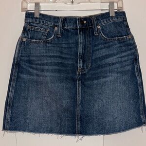 Madewell raw hem jeans skirt, size 26